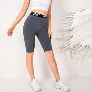 Womens SHEIN High Waisted Ash Gray Sporty Biker Shorts Size 4 Small